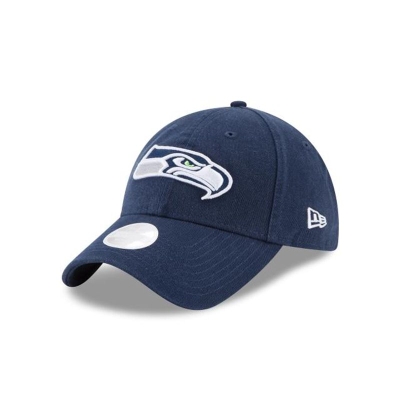 Blue Seattle Seahawks Hat - New Era NFL Preferred Pick 9TWENTY Adjustable Caps USA0841592